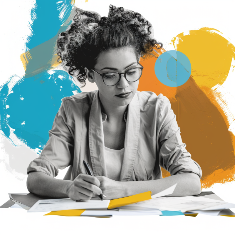 image of a freelance business worker holding documents